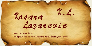 Kosara Lazarević vizit kartica